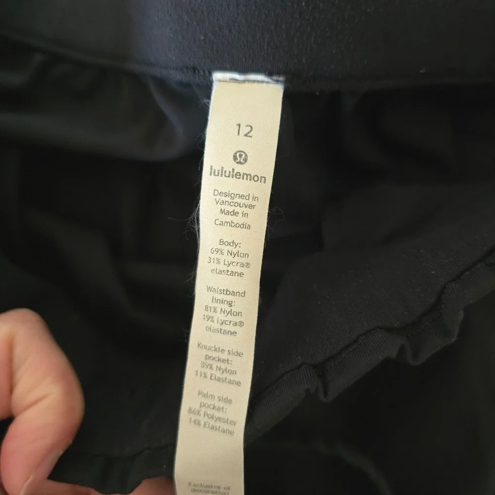 Lululemon Black Keep Moving‎ Pant 7/8 High-Rise Size 12 Activewear